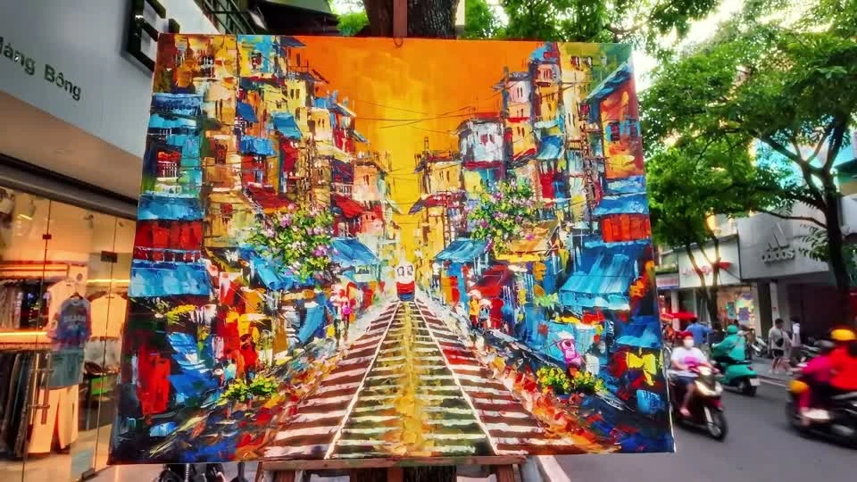 Vietnamese street art and a railway, from the Indochine House project film