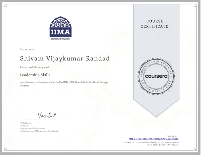 Leadership Skills · certificate