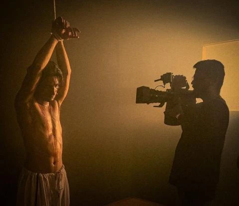 Behind the scenes filming Pinjra